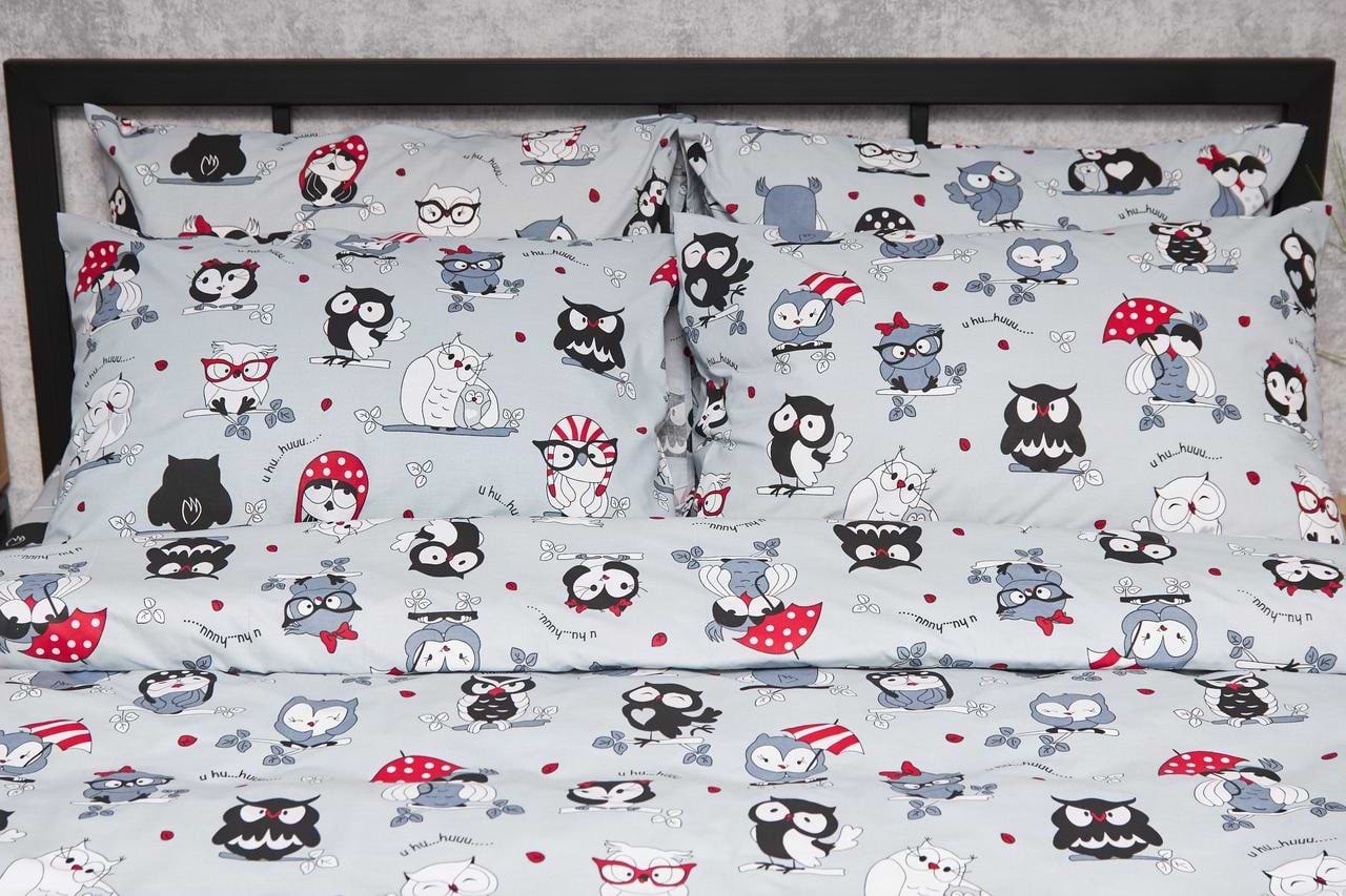 Наволочка Moon&Star Набір Бязь Gold Люкс Owls Gray 50х50 2 шт. (MS-840000686)