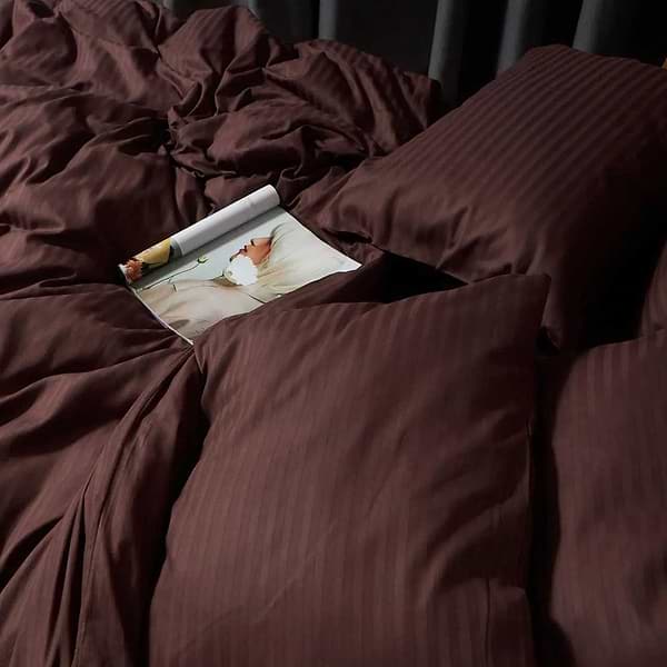 Фото - Наволочка Moon&Star Satin Stripe Warm Espresso 70х70 2 шт. (MS-840001271)