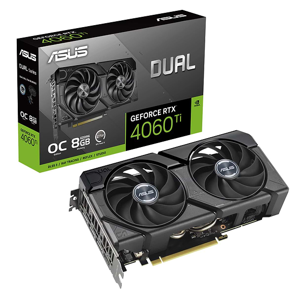 Фото - Видеокарта Asus GeForce RTX 4060 Ti 8GB GDDR6 DUAL OC EVO (DUAL-RTX4060TI-O8G-EVO) Фото - Видеокарта Asus GeForce RTX 4060 Ti 8GB GDDR6 DUAL OC EVO (DUAL-RTX4060TI-O8G-EVO)
