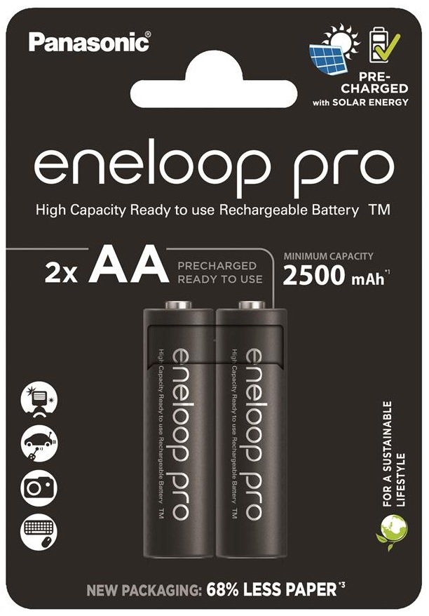 Фото - Акумулятор тип AA Panasonic Eneloop NI-MH  Pro AA 2500 мАг 2 шт. (BK-3HCDE/2CP)