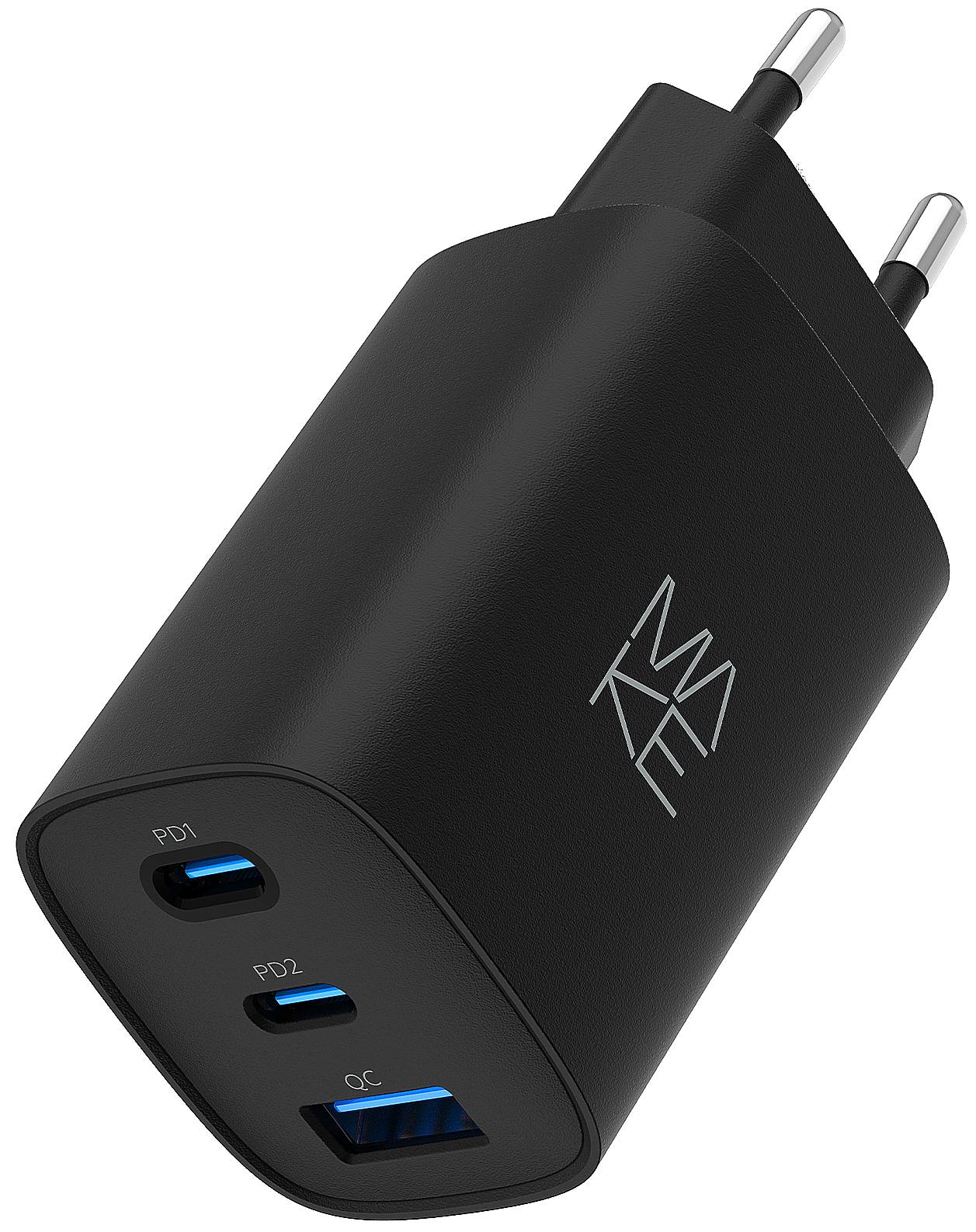 Мережевий зарядний пристрій MAKE 65W GaN 2xPD + QC3.0 Black (MCW-6531GBK) - Фото 1