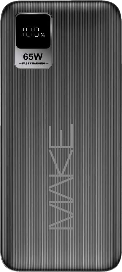 Батарея мобільна MAKE 30000 mAh 65W PD+QC Black (MPB-302BK) - Фото 1