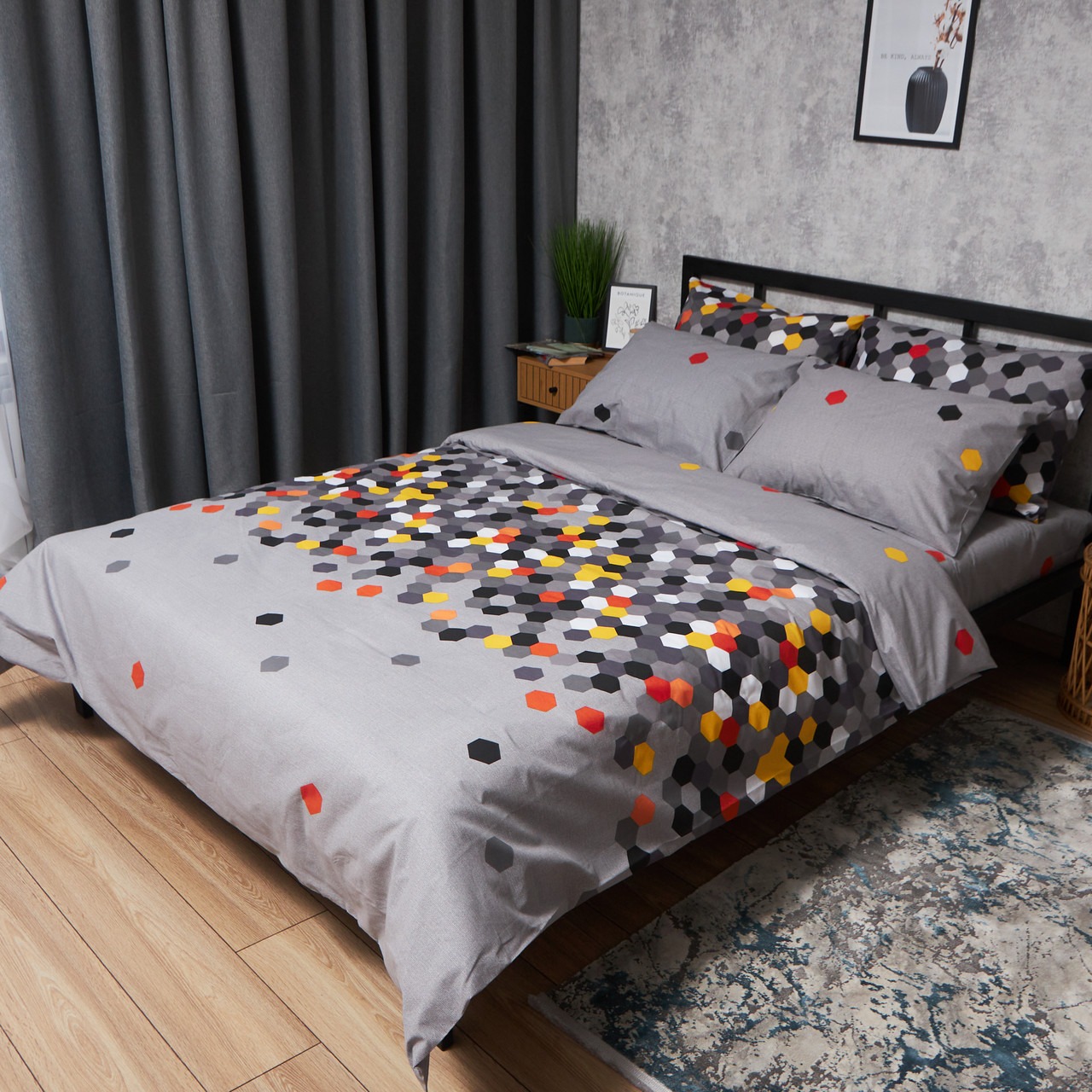 Пододеяльник двуспальный Moon&Star Бязь Gold Люкс Urban Pixels 175x210 см (MS-870000772)