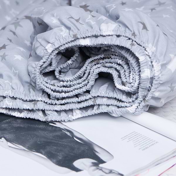 Фото - Простирадло односпальне Moon&Star Silver Stars Бязь Gold Люкс 120х200х25 см (MS-850000908)