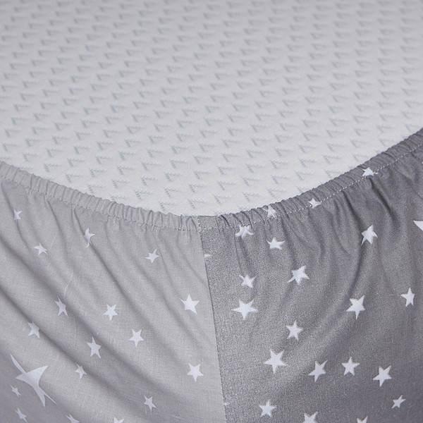 Фото - Простирадло полуторне Moon&Star на резинці Night Sky Бязь Gold Люкс 140х200х20 см (MS-850000850)