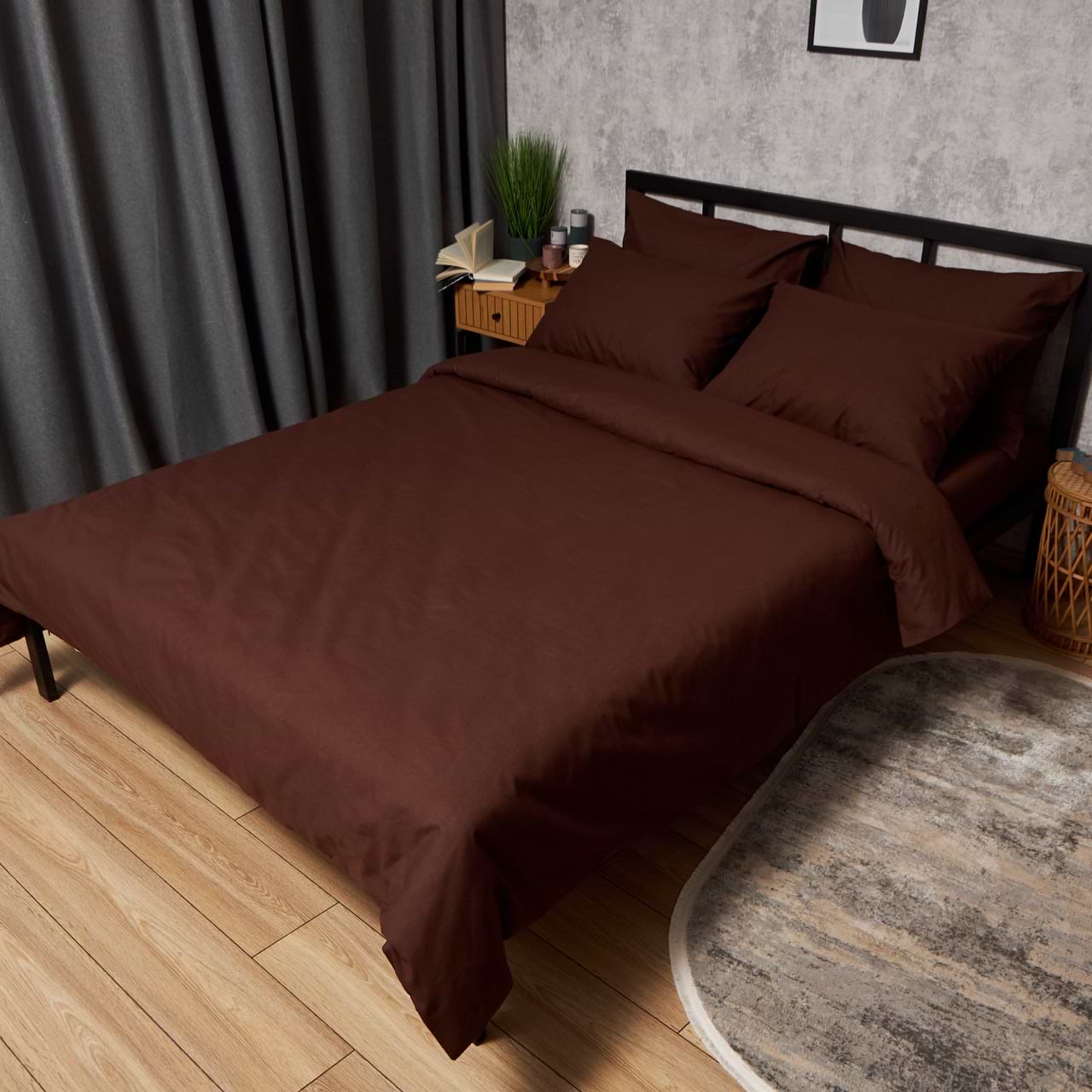 Комплект постельного белья Moon&Star Бязь Gold Люкс Chocolate Dream 175х210 нав. 2х50х70 (MS-820008931)