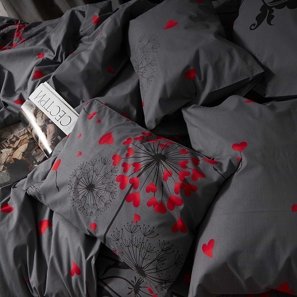 Фото - Комплект постільної білизни Moon&Star Бязь Gold Люкс Dandelion Lov King Size 220x240 нав. 2х50х70 (MS-820009101)