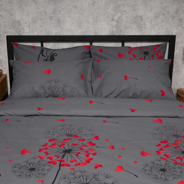 Фото - Комплект постільної білизни Moon&Star Бязь Gold Люкс Dandelion Lov King Size 220x240 нав. 2х50х70 (MS-820009101)