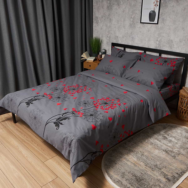 Фото - Комплект постільної білизни Moon&Star Бязь Gold Люкс Dandelion Lov King Size 220x240 нав. 2х50х70 (MS-820009101)