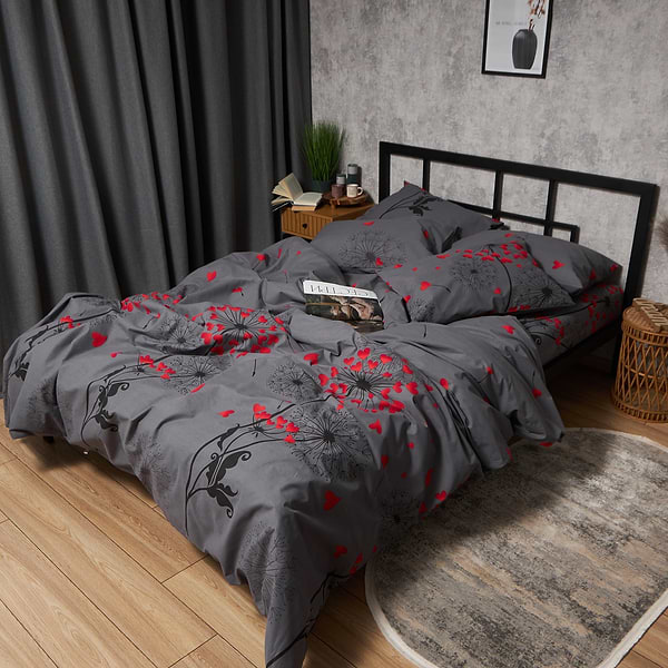 Фото - Комплект постільної білизни Moon&Star Бязь Gold Люкс Dandelion Lov King Size 220x240 нав. 2х50х70 (MS-820009101)