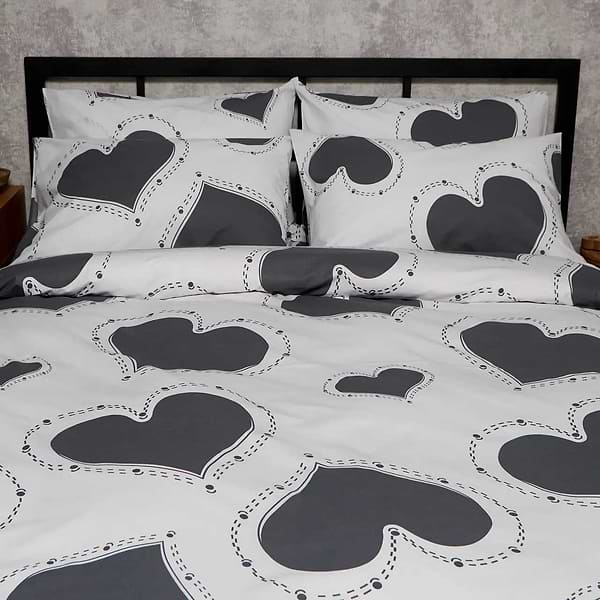 Фото - Наволочка Moon&Star Бязь Gold Люкс Grey Love 50х70 2 шт. (MS-840001383)