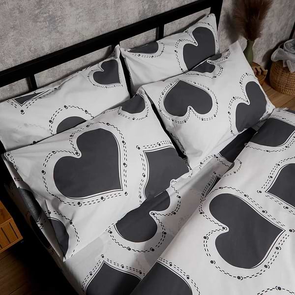 Фото - Наволочка Moon&Star Бязь Gold Люкс Grey Love 50х70 2 шт. (MS-840001383)