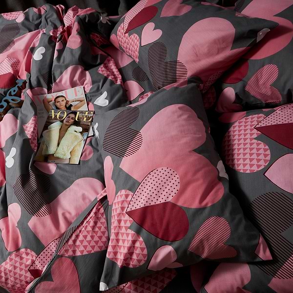 Фото - Комплект постільної білизни Moon&Star Бязь Gold Люкс Blush Love King Size 220x240 нав. 4х50х70 (MS-820008788)