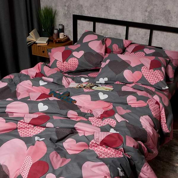 Фото - Комплект постільної білизни Moon&Star Бязь Gold Люкс Blush Love 200х220 нав. 4х50х70 (MS-820008798)