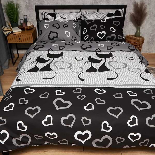 Фото - Комплект постельного белья Moon&Star Бязь Gold Люкс Feline Romance King Size 220x240 нав. 2х50х70 (MS-820009206)