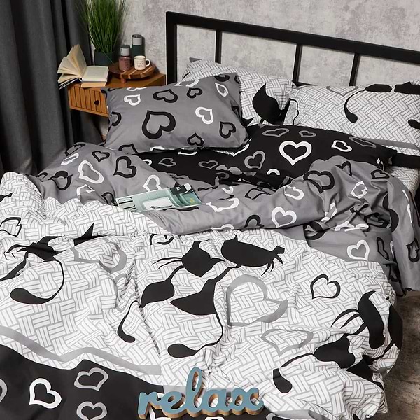 Фото - Комплект постельного белья Moon&Star Бязь Gold Люкс Feline Romance King Size 220x240 нав. 2х50х70 (MS-820009206)