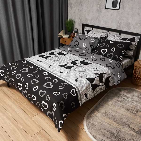 Фото - Комплект постельного белья Moon&Star Бязь Gold Люкс Feline Romance King Size 220x240 нав. 2х50х70 (MS-820009206)