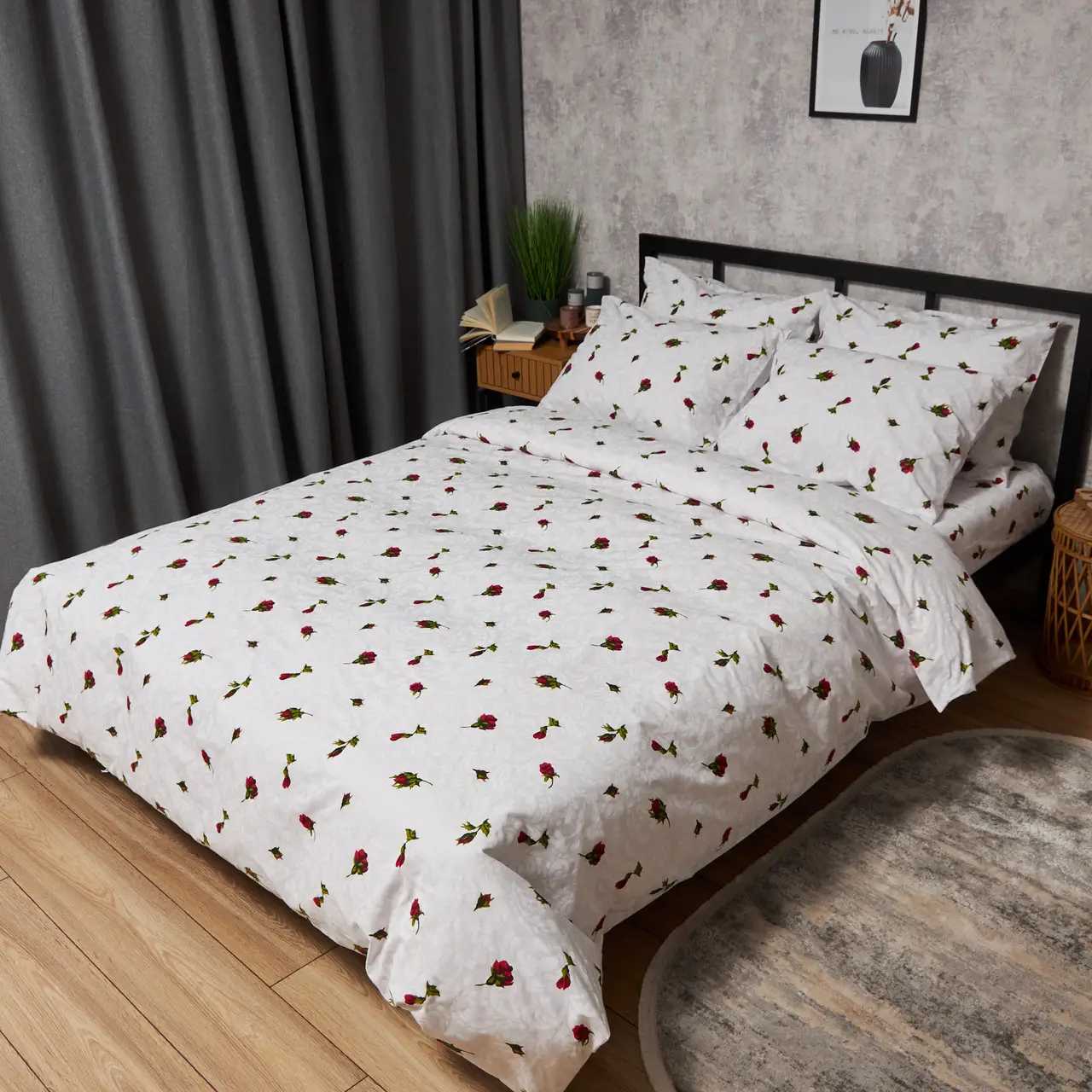 Комплект постельного белья Moon&Star Бязь Gold Люкс Romantic Rose 160х220 нав. 2х50х70 (MS-820009681)