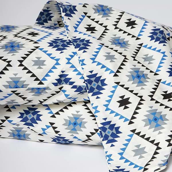 Фото - Комплект постільної білизни Moon&Star Бязь Gold Люкс Blue Mosaic 200х220 см нав. 50х70 2 шт. (MS-880000043)