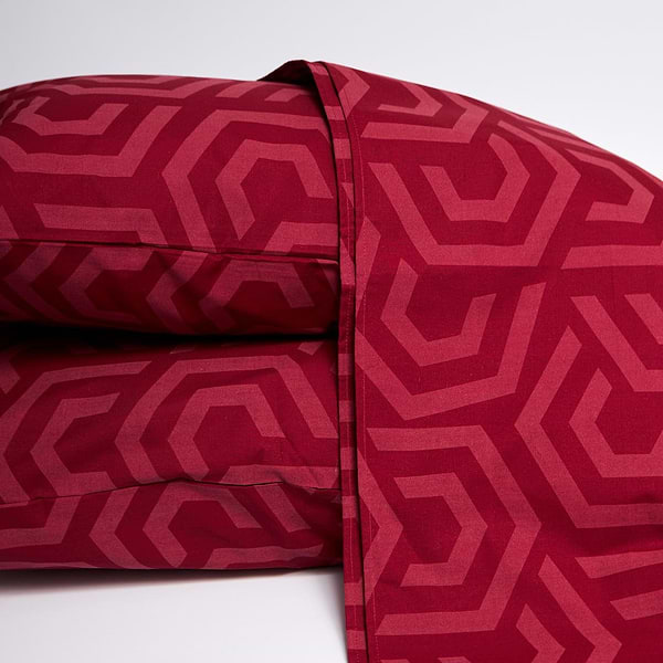 Фото - Комплект постільної білизни Moon&Star Бязь Gold Люкс Burgundy Charm 180х220 см нав. 50х70 2 шт. (MS-880000064)