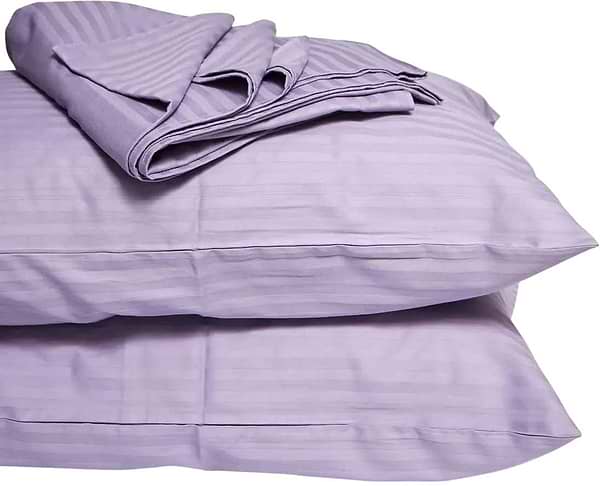 Фото - Комплект постільної білизни Moon&Star прост. 220х240 + 2 нав. 50х70 Satin Stripe Soft Lilac (MS-880000706)
