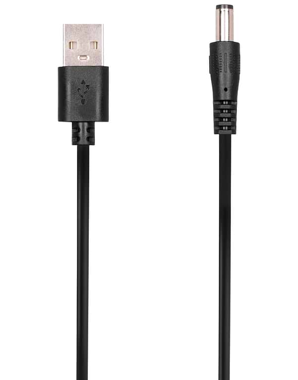 Фото - Кабель USB - DC 2E USB-A > DC 5.5х2.5мм 1m 5В/1.5A Black (1283126552823)