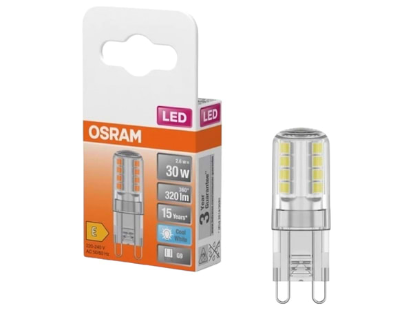 Фото - Лампочка світлодіодна Osram LED G9 2.6Вт 4000К 320Лм PIN30 (4058075432369)