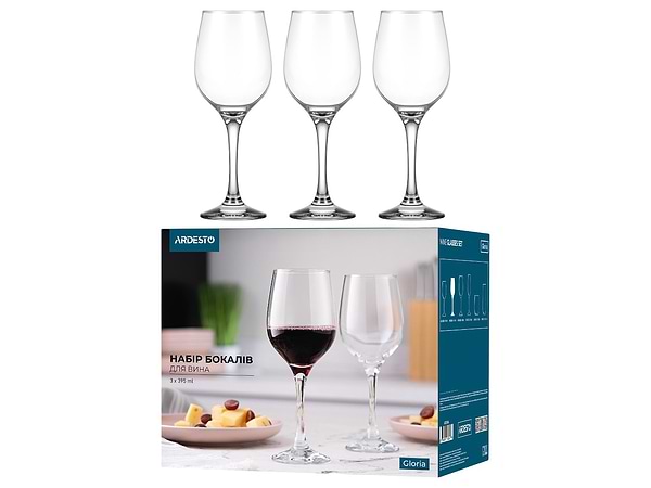 Фото - Набор бокалов Ardesto Gloria 395 мл 3 шт. (AR2639GWT)