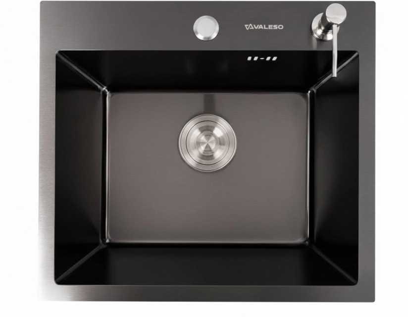 Мойка кухонная VALESO 50х45 PVD черная Handmade (толщина 3,0/1,5)