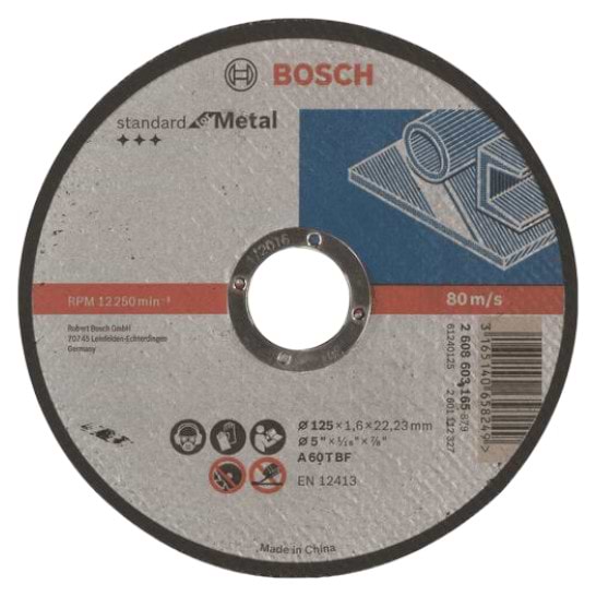 Диск шлифовальный по металлу Bosch Standard for Metal 125х1.6 мм (2.608.603.165)