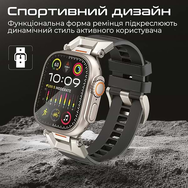 Фото - Ремінець для смарт-годинника Promate silicaband-pro.black