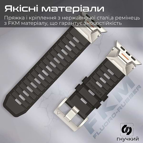 Фото - Ремінець для смарт-годинника Promate silicaband-pro.black