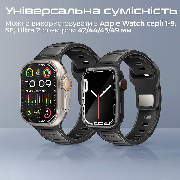 Фото - Ремешок для смарт-часов Promate siliband-dc.black