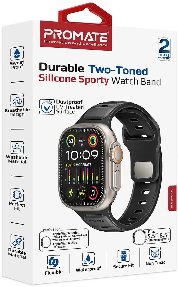 Фото - Ремешок для смарт-часов Promate siliband-dc.black