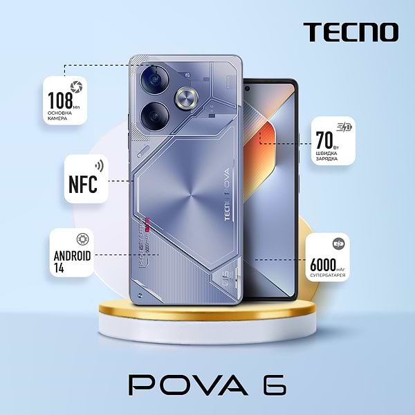 Фото - Смартфон Tecno Pova 6 12/256Gb Interstellar Blue (LI7)
