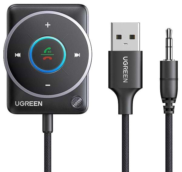Фото - FM модулятор UGREEN CM723 Bluetooth 5.4 Car Receiver Audio Adapter Black (35002)