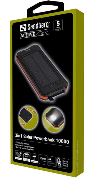 Фото - Уценка - Батарея мобильная Sandberg 3in1 10000 mAh, 2.1A USB, Type-C/Micro USB OUT IP54 (420-72_VW)
