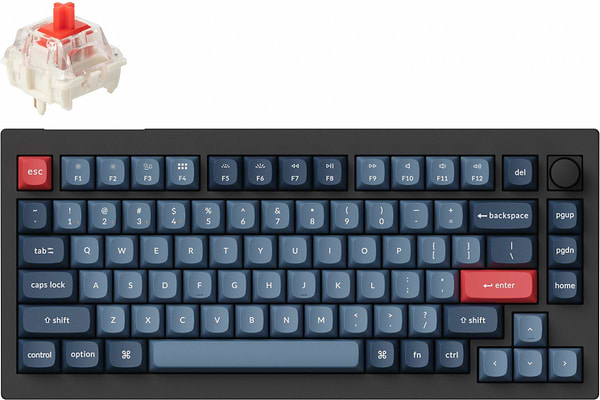 Фото - Клавіатура бездротова ігрова Keychron V1 Max 84Key Gateron Jupiter Red WL/BT/USB-A QMK, EN/UKR (V1MD1_KEYCHRON)