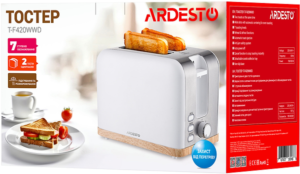 Фото - Уцінка - Тостер Ardesto T-F420WWD