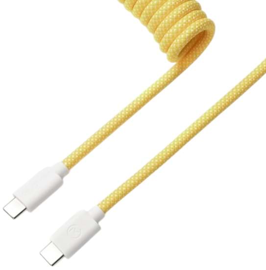 Фото - Кабель синхронизации данных Keychron USB-A/USB-C to USB-C 1.36m Type-C, Coiled Aviator Yellow (CAB16_KEYCHRON)