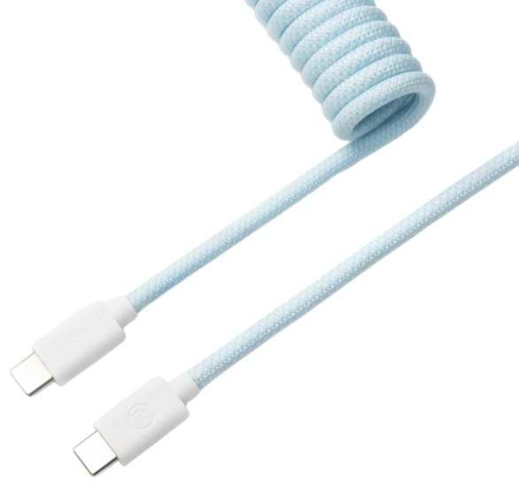 Фото - Кабель синхронизации данных Keychron USB-A/USB-C to USB-C 1.36m Type-C, Coiled Aviator Blue (CAB19_KEYCHRON)