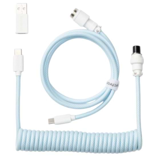 Фото - Кабель синхронизации данных Keychron USB-A/USB-C to USB-C 1.36m Type-C, Coiled Aviator Blue (CAB19_KEYCHRON)