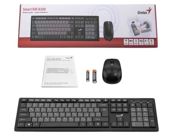Фото - Клавіатура + миша бездротова Genius KM-8200, WL, EN/UKR Black (31340003428)