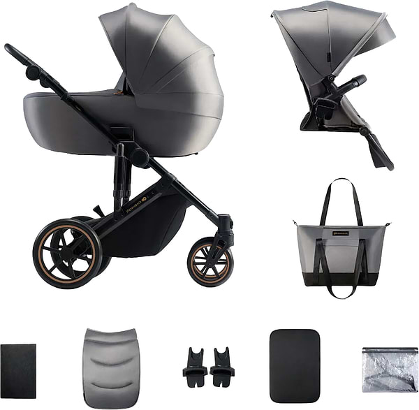 Фото - Коляска універсальна 2 в 1 Kinderkraft Prime 2 Shadow Grey (KSPRIM02GRY2000)