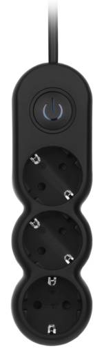 Фото - Подовжувач 220В 2E Plus 3 розетки 5 м Black (2E-U03VES5MBK)