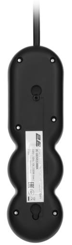 Фото - Подовжувач 220В 2E Plus 3 розетки 5 м Black (2E-U03VES5MBK)