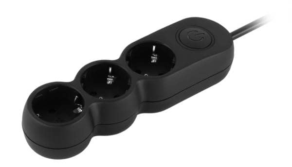 Фото - Подовжувач 220В 2E Plus 3 розетки 5 м Black (2E-U03VES5MBK)