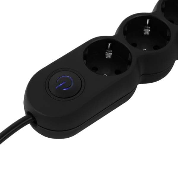 Фото - Подовжувач 220В 2E Plus 3 розетки 5 м Black (2E-U03VES5MBK)