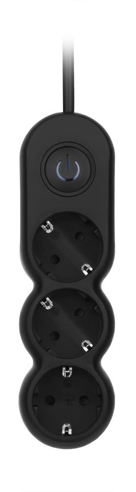 Фото - Подовжувач 220В 2E Plus 3 розетки 10 м Black (2E-U03VES10MBK)