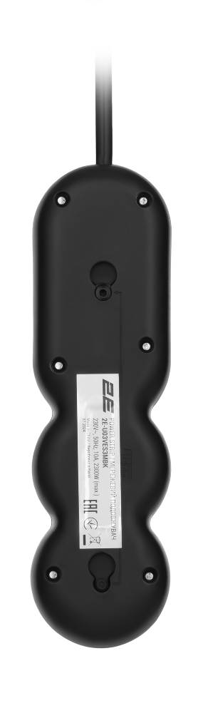 Фото - Подовжувач 220В 2E Plus 3 розетки 10 м Black (2E-U03VES10MBK)
